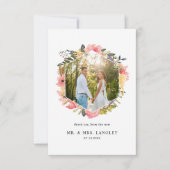 Floral Lijst Foto Dank u kaart (Voorkant)