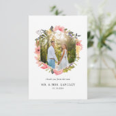 Floral Lijst Foto Dank u kaart (Staand voorkant)