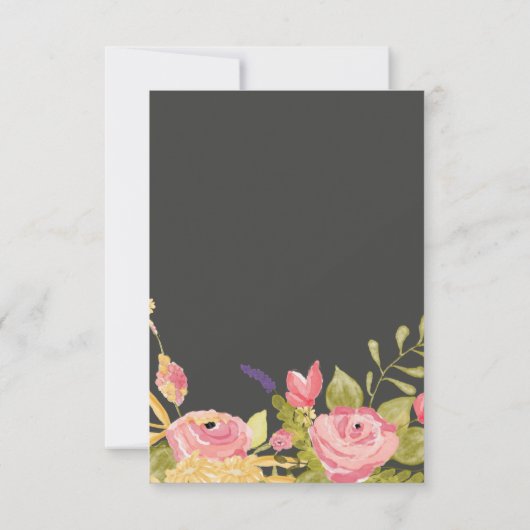 Floral Lijst Foto Dank u kaart (Achterkant)