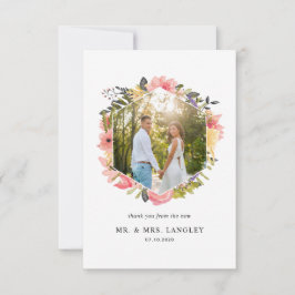 Floral Lijst Foto Dank u kaart