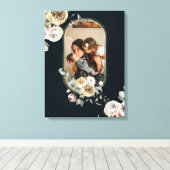 Floral Lijst Foto gepersonaliseerd Canvas Afdruk (Insitu (Houten vloer))