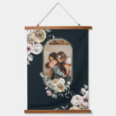 Floral Lijst Foto gepersonaliseerd Hangend Wandkleed (Voorkant)