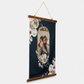 Floral Lijst Foto gepersonaliseerd Hangend Wandkleed (Gebogen)
