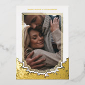 Floral Lijst Foto Wedding Botanische Branches Folie Uitnodiging (Voorkant)