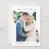 floral lijst foto's bruiloft aankondiging (Voorkant)