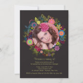 Floral Lijst fotouitnodiging Kaart (Voorkant)