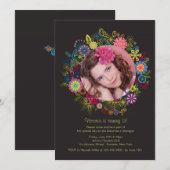 Floral Lijst fotouitnodiging Kaart (Voorkant / Achterkant)