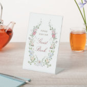 Floral Lijst gastenboek Reclamebord Met Voetstuk (Insitu)