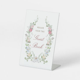Floral Lijst gastenboek Reclamebord Met Voetstuk
