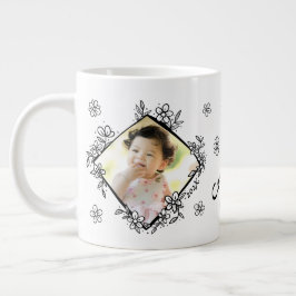 Floral Lijst - Gepersonaliseerd Afbeelding Gift Grote Koffiekop