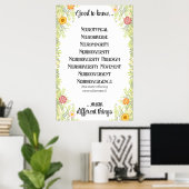 Floral lijst goed om neurodivers te kennen poster (Thuiskantoor)