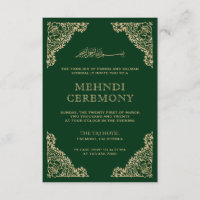 Floral Lijst Green en Gold Islamic Muslim Mehndi