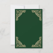 Floral Lijst Green en Gold Islamic Muslim Weduwen RSVP Kaartje (Achterkant)