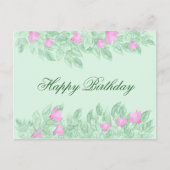 Floral lijst grens Happy Birthday. Floral regelt Feestdagenkaart (Voorkant)