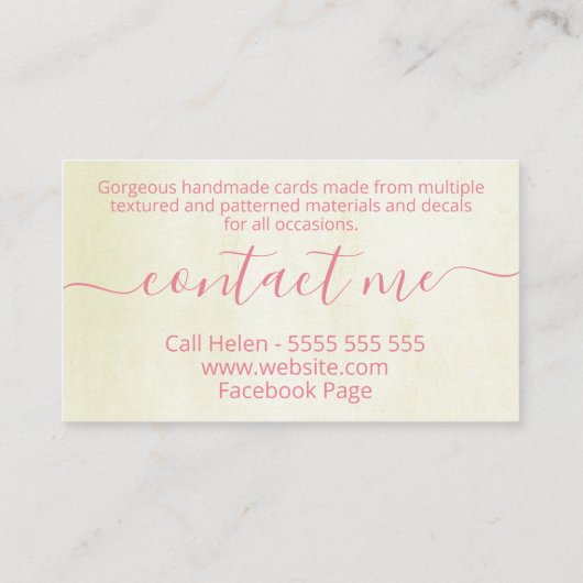  Floral Lijst Handgemaakte kaarten Scrapbooking Visitekaartje (Achterkant)