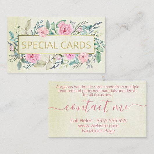  Floral Lijst Handgemaakte kaarten Scrapbooking Visitekaartje (Voorkant / Achterkant)