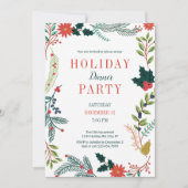 Floral Lijst Holiday Dinner Party Uitnodiging (Voorkant)