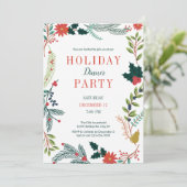 Floral Lijst Holiday Dinner Party Uitnodiging (Staand voorkant)