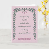 Floral Lijst Inspirerend Mindful Happy Birthday Kaart (Gele Bloem)