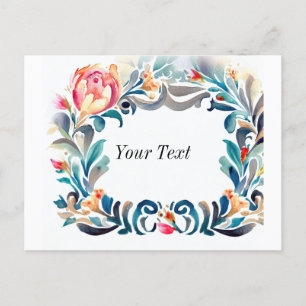 Floral Lijst Invitation Briefkaart
