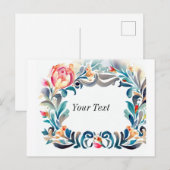  Floral Lijst Invitation Briefkaart (Voorkant / Achterkant)