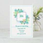 Floral Lijst Invitation Kaart (Staand voorkant)