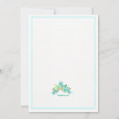 Floral Lijst Invitation Kaart (Achterkant)