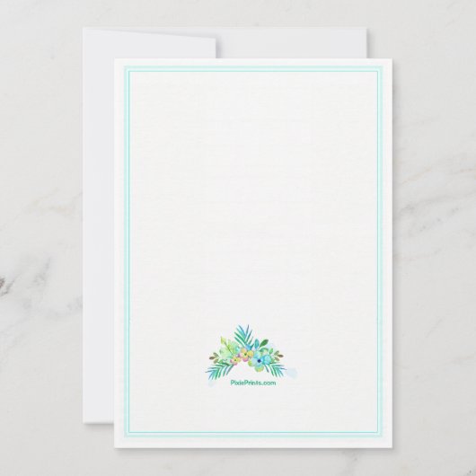 Floral Lijst Invitation Kaart (Achterkant)