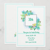 Floral Lijst Invitation Kaart (Voorkant / Achterkant)