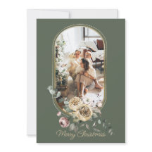 Floral Lijst kerstfeestdag Foto gepersonaliseerd