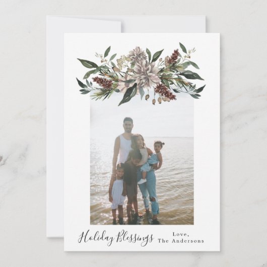 Floral Lijst kerstkaart (Voorkant)