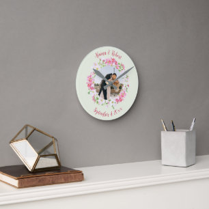 Floral Lijst koppelt Foto met gepersonaliseerde te Ronde Klok