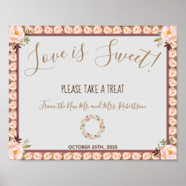 Floral Lijst Love is Sweet Vrijgezellenfeest Weddi Poster