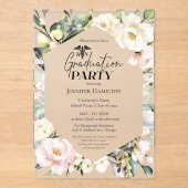 Floral Lijst Medical Graduation Party Acryl Uitnodigingen (Voorkant)