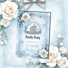 Floral Lijst met Rozen en Keltisch design. RSVP Kaartje
