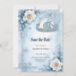 Floral Lijst met Rozen en Keltisch design. Save The Date