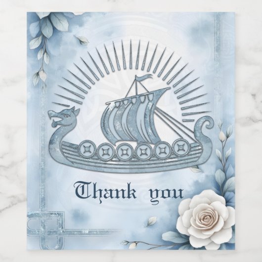 Floral Lijst met Rozen en Keltisch design. Wijn Etiket (Enkel label)