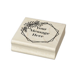 Floral Lijst met Uw Bericht Rubberstempel
