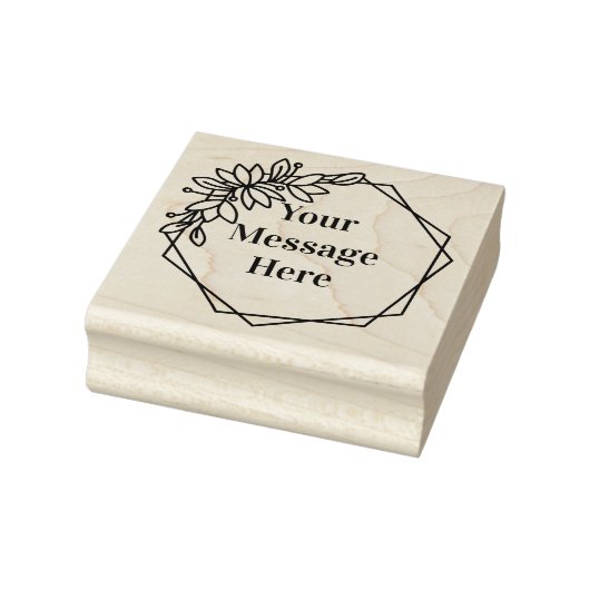 Floral Lijst met Uw Bericht Rubberstempel (Stempel)