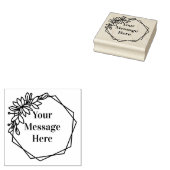 Floral Lijst met Uw Bericht Rubberstempel (Gestempeld)