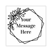 Floral Lijst met Uw Bericht Rubberstempel (Afrduk)