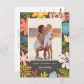 Floral Lijst Moederdag Briefkaart (Voorkant / Achterkant)