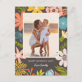 Floral Lijst Moederdag Briefkaart