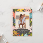 Floral Lijst Moederdag Fotokaart Kaart (Voorkant / Achterkant in situ)