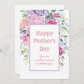 Floral Lijst Moederdag Kaart (Voorkant / Achterkant)