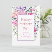 Floral Lijst Moederdag Kaart (Staand voorkant)