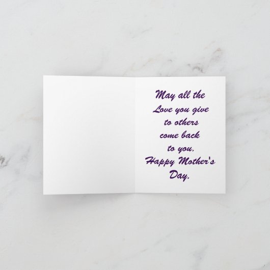 Floral Lijst Moederdag Wenskaart Kaart (Binnen)