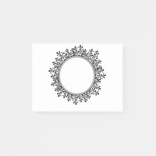 Floral Lijst  naam Monogram Post-it® Notes (Voorkant)