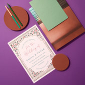 Floral Lijst  Oosterse grens bruiloft Kaart