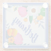  Floral Lijst op maat Glazen Onderzetter (Achterkant)